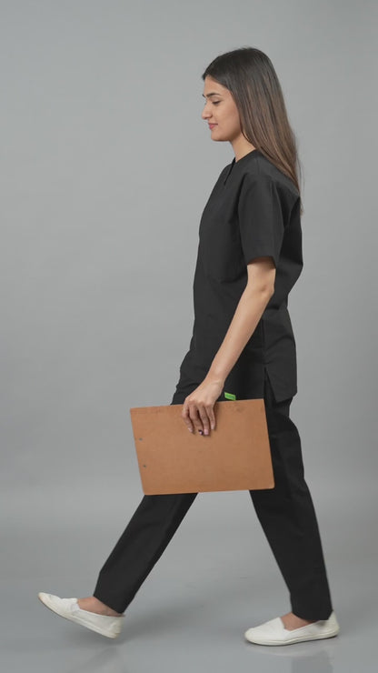 Vastramedwear Medical Scrub Suit for Doctors Women Black