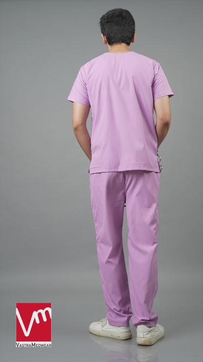 Vastramedwear Medical Scrub Suit for Doctors Men Lavender